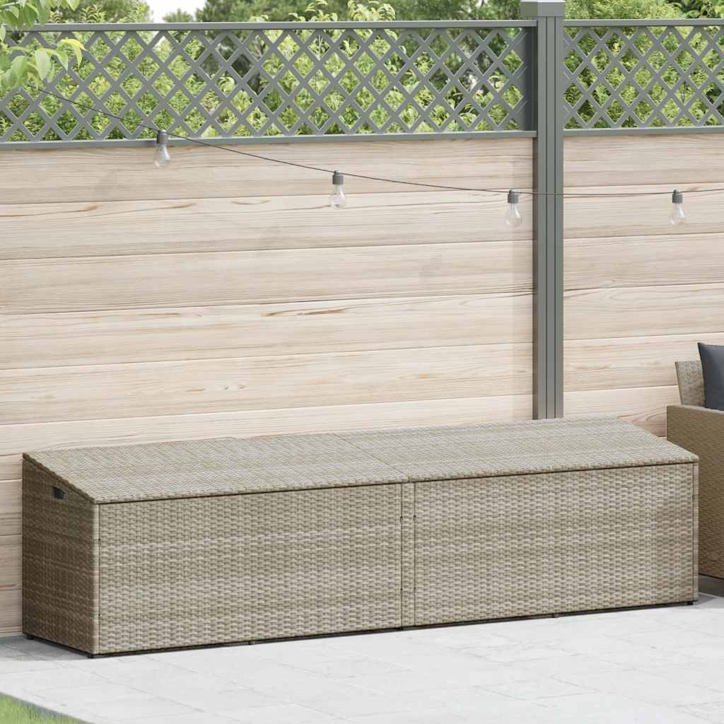 vidaXL Tuinbox 220x50x58 cm poly rattan lichtgrijs afbeelding