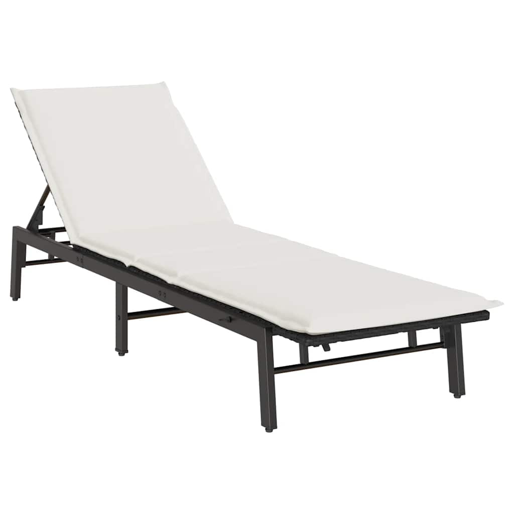 Thumbnail - vidaXL Sonnenliege mit Auflage Schwarz Poly-Rattan