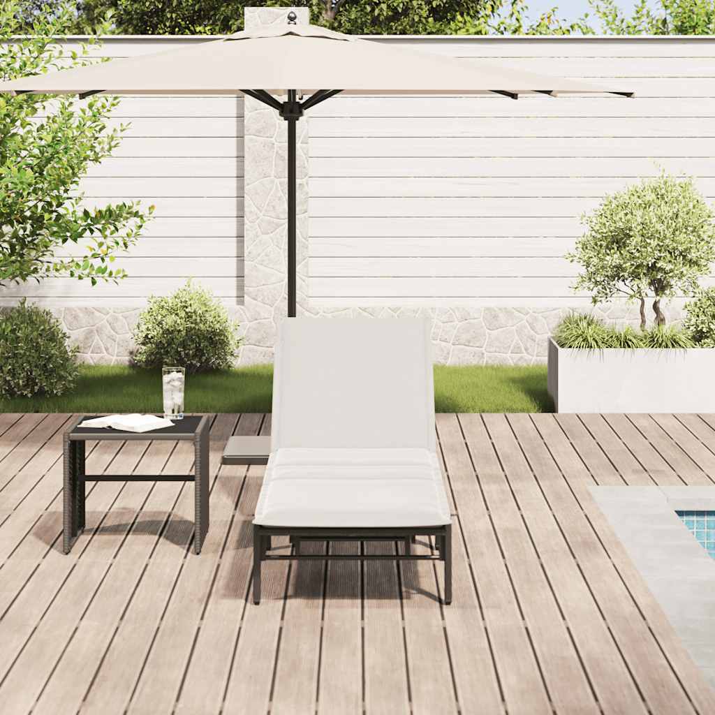 Thumbnail - vidaXL Sonnenliege mit Auflage Schwarz Poly-Rattan