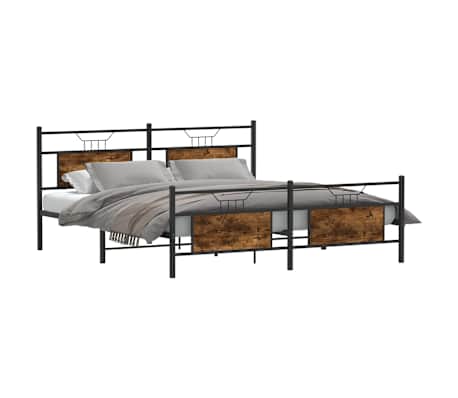 vidaXL Metallbett ohne Matratze R&auml;uchereiche 180x200 cm
