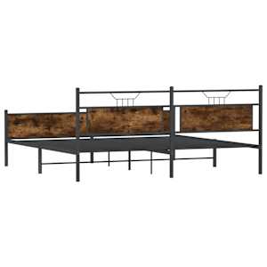 Kovový rám postele bez matrace kouřový dub 200 x 200 cm - obrázek 8