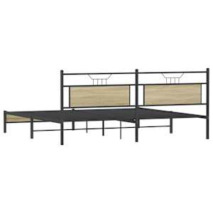 Kovový rám postele bez matrace dub sonoma 193 x 203 cm - obrázek 8