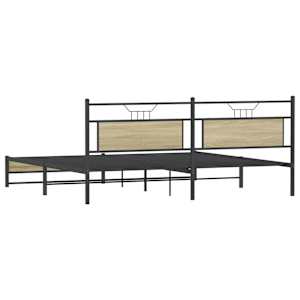 Kovový rám postele bez matrace dub sonoma 193 x 203 cm - obrázek 8