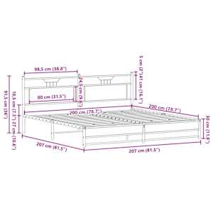 Kovový rám postele bez matrace dub sonoma 200 x 200 cm - obrázek 11