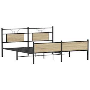 Kovový rám postele bez matrace dub sonoma 183 x 213 cm - obrázek 5