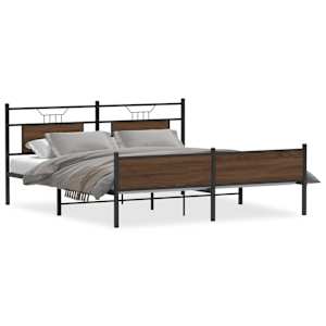 vidaXL metallist voodiraam ilma madratsita pruun tamm 160x200 cm