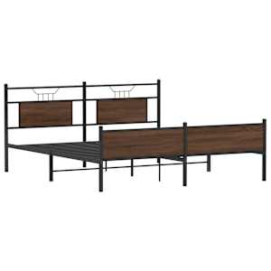 Kovový rám postele bez matrace hnědý dub 183 x 213 cm - obrázek 5