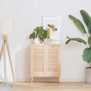 Vrata za omarico z letvicami 2 kosa 61,5x29,5 cm trdna borovina