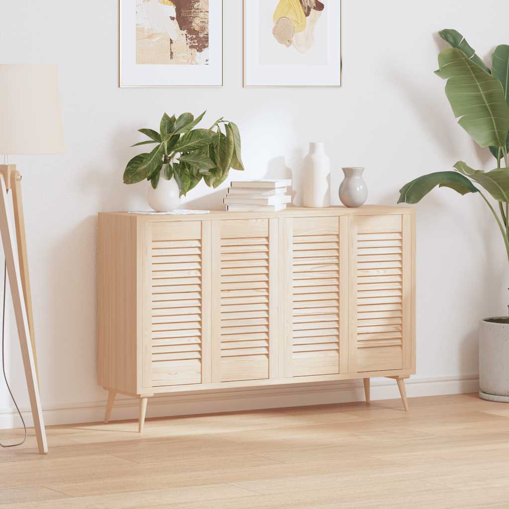 vidaXL Kastdeuren met lamellen 4 st 61,5x29,5 cm massief grenenhout afbeelding