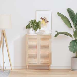 Vrata za omarico z letvicami 2 kosa 69x29,5 cm trdna borovina