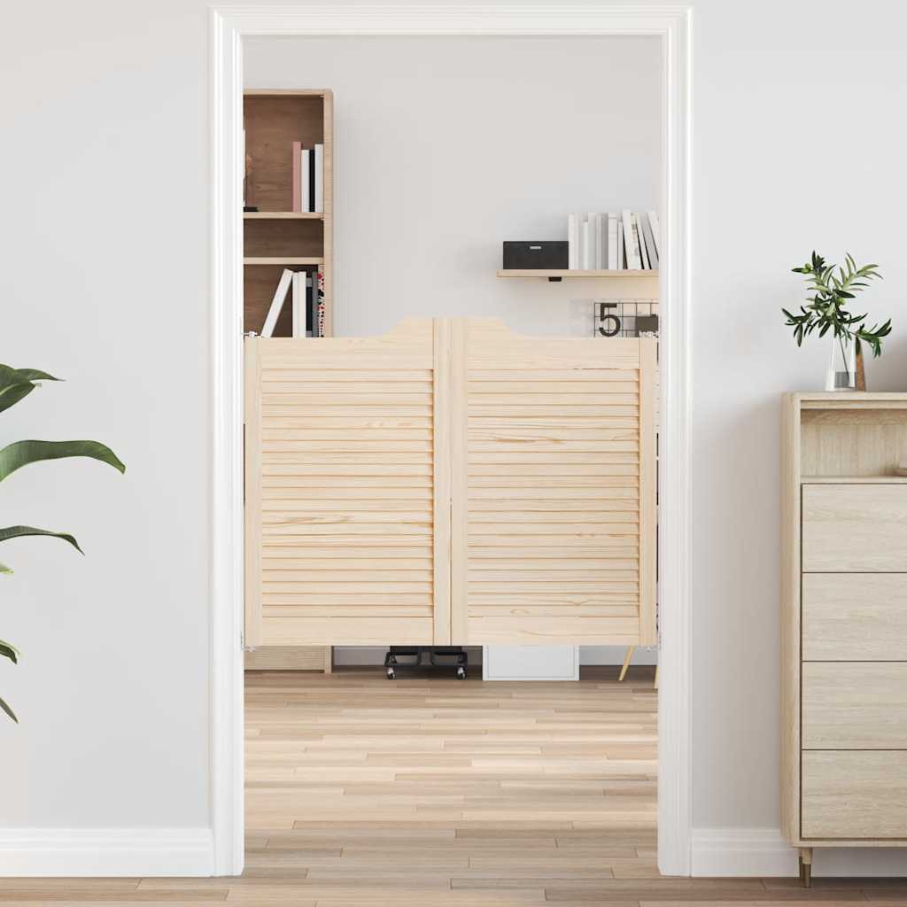 vidaXL Porte a Battente 2-Paio Design a Lamelle 80x100cm Legno di Pino