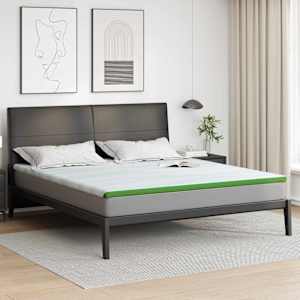 Topper na matraci Bílá a zelená 200 x 200 cm - obrázek 1
