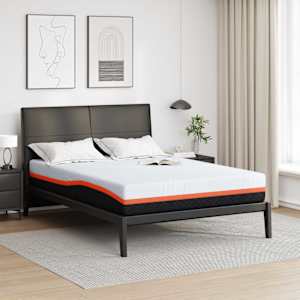 Vzmetnica Bela in siva 140 x 200 cm žakardna tkanina