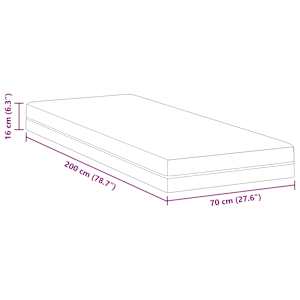Matrace z paměťové pěny Střední 70 x 200 cm 16 cm Bílá a šedá - obrázek 11