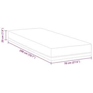 Matrace Bílá a modrá 70 x 200 cm Žakárová tkanina - obrázek 11