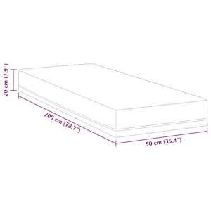 Matrace Bílá a modrá 90 x 200 cm Žakárová tkanina - obrázek 11