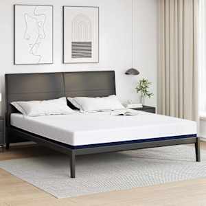 Matrace Bílá a modrá 200 x 200 cm Žakárová tkanina - obrázek 1