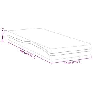 Matrace Bílá a černá 70 x 200 cm Žakárová tkanina - obrázek 11