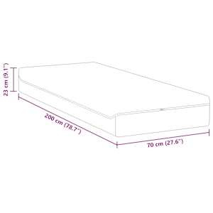 Matrace Bílá a šedá 70 x 200 cm Žakárová tkanina - obrázek 11