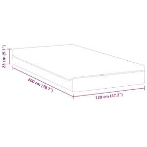 Matrace Bílá a šedá 120 x 200 cm Žakárová tkanina - obrázek 11