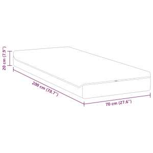 Matrace Bílá a šedá 70 x 200 cm Žakárová tkanina - obrázek 11