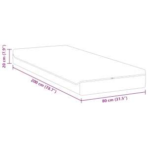 Matrace Bílá a šedá 80 x 200 cm Žakárová tkanina - obrázek 11