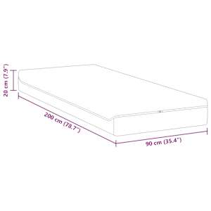 Matrace Bílá a šedá 90 x 200 cm Žakárová tkanina - obrázek 11