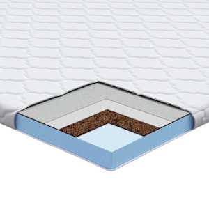 Kokosový topper Bílá 90 x 190 cm Žakárová tkanina - obrázek 10