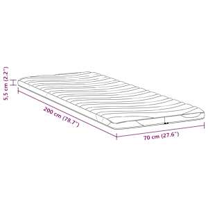 Topper na matraci Bílá 70 x 200 cm Pletená tkanina - obrázek 11