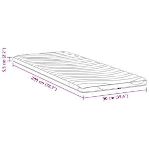 Topper na matraci Bílá 90 x 200 cm Pletená tkanina - obrázek 11