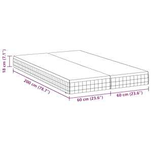 Matrace 2 pcs Bílá a šedá 60 x 200 cm Bonellova pružina - obrázek 11