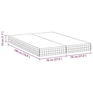 Matrace 2 pcs Bílá a šedá 70 x 190 cm Bonellova pružina - obrázek 12