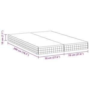 Matrace 2 pcs Bílá a šedá 70 x 200 cm Bonellova pružina - obrázek 12