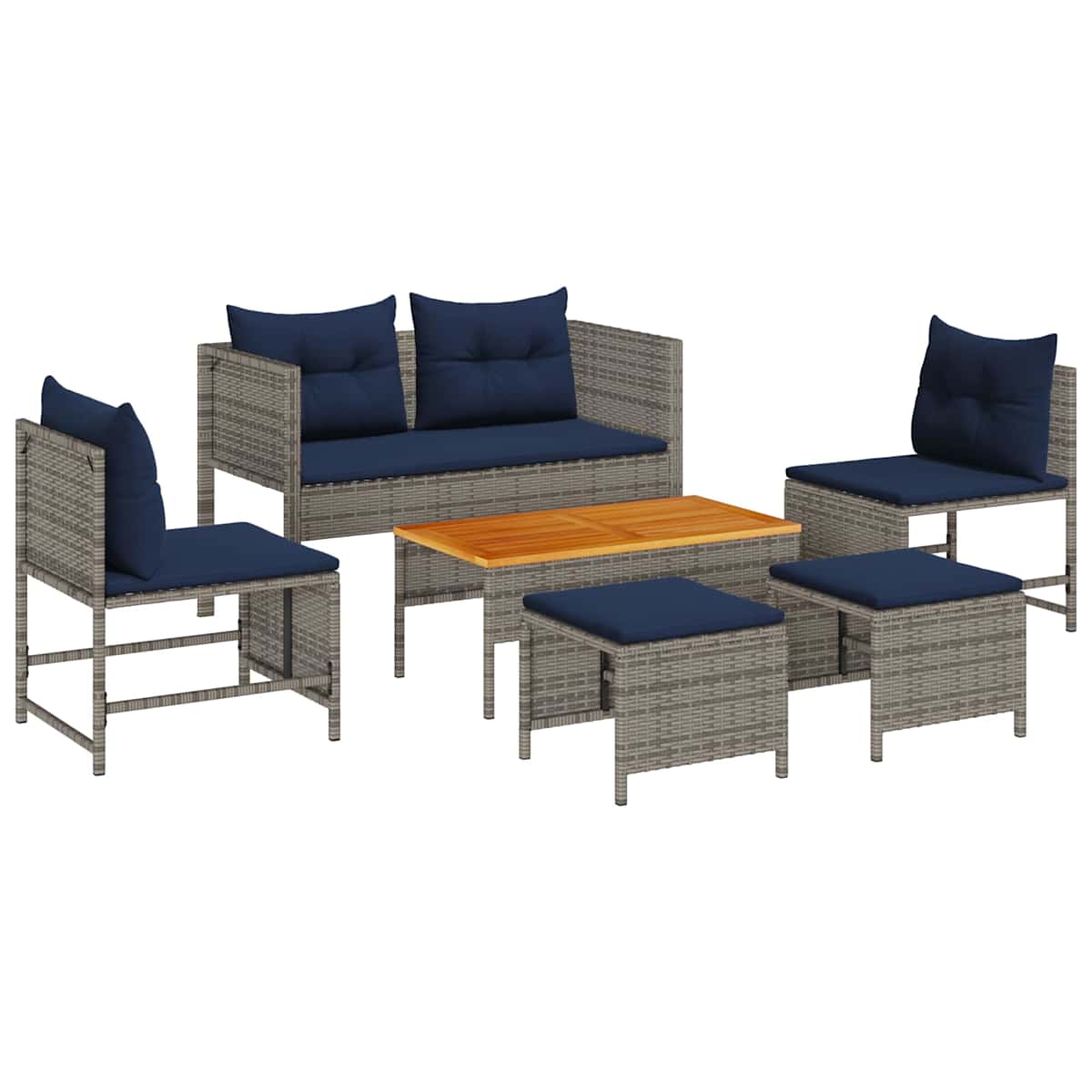 Havesofa Sæt 6 stk. polyrattan