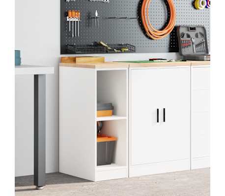 vidaXL Garagekast 30x51x85 cm massief grenenhout wit