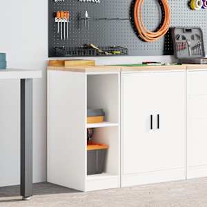 vidaXL Garagekast 30x51x85 cm massief grenenhout wit