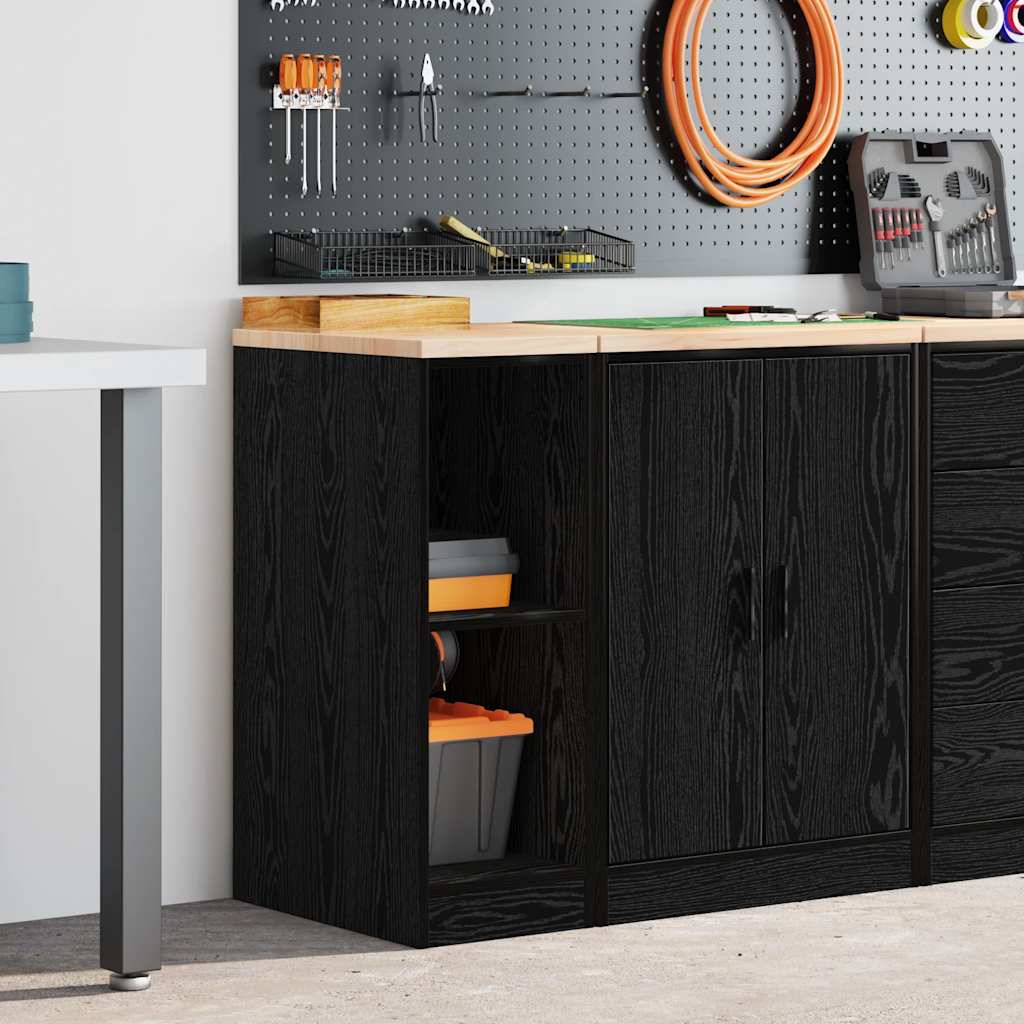 vidaXL Garagekast 30x51x85 cm massief grenenhout zwart afbeelding