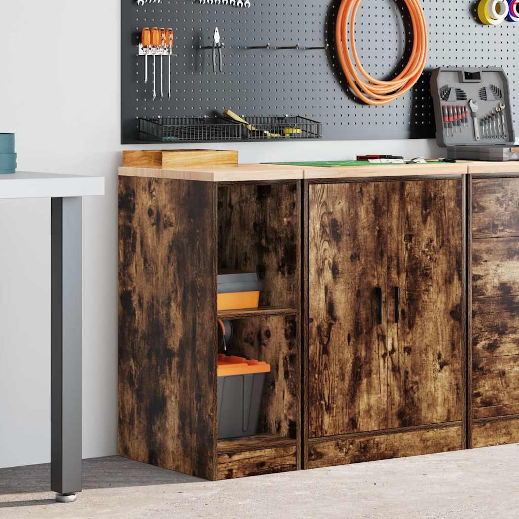 vidaXL Dulap de depozitare pentru garaj stejar afumat 30x51x85 cm