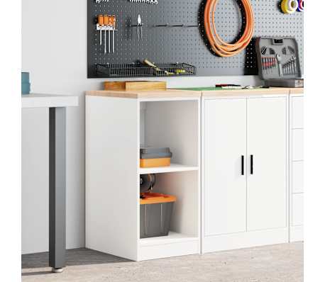 vidaXL Garagen-Aufbewahrungsschrank Wei&szlig; 40x51x85 cm Massivholz Kiefer