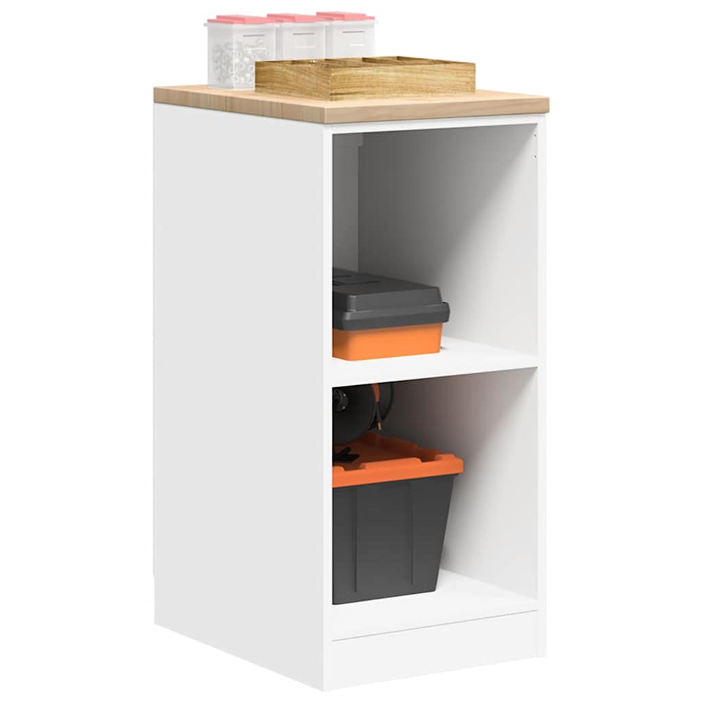 vidaXL Garagen-Aufbewahrungsschrank Weiß 40x51x85 cm Massivholz Kiefer