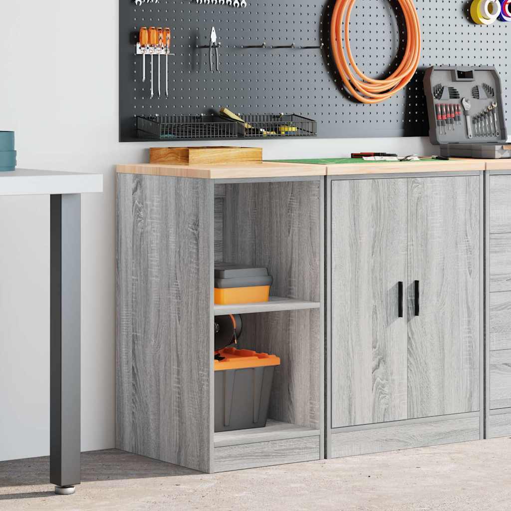 vidaXL Garagekast 40x51x85 cm massief grenenhout grijs sonoma afbeelding