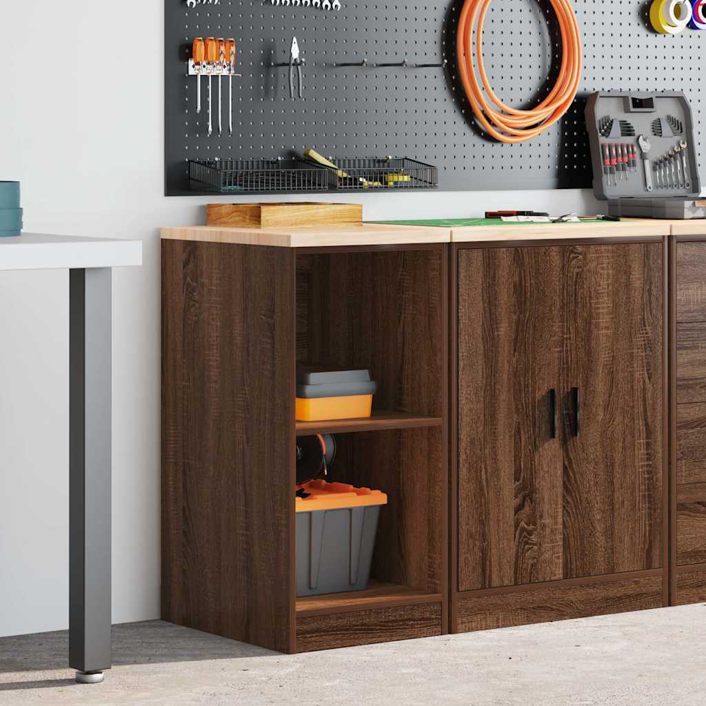 vidaXL Garagekast 40x51x85 cm massief grenenhout bruin eikenkleurig afbeelding