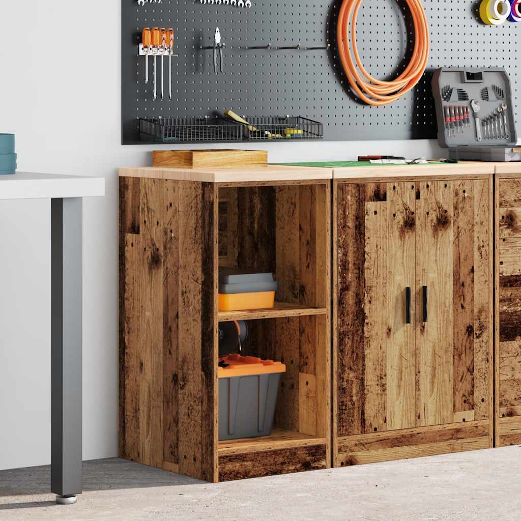 vidaXL Garagekast 40x51x85 cm massief grenenhout oud hout afbeelding
