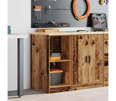 vidaXL Garagekast 40x51x85 cm massief grenenhout oud hout