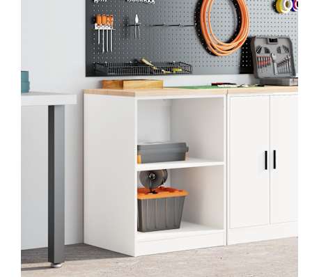 vidaXL Garažni ormar za odlaganje bijeli 60x51x85 cm masivne borovine