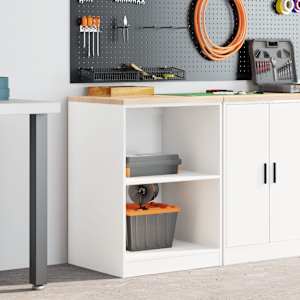 vidaXL Garažni ormar za odlaganje bijeli 60x51x85 cm masivne borovine