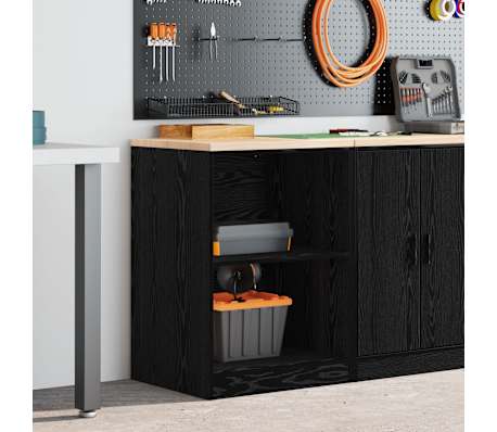 vidaXL Garage Storage Cabinet Black 60x51x85 cm Solid Wood Pine