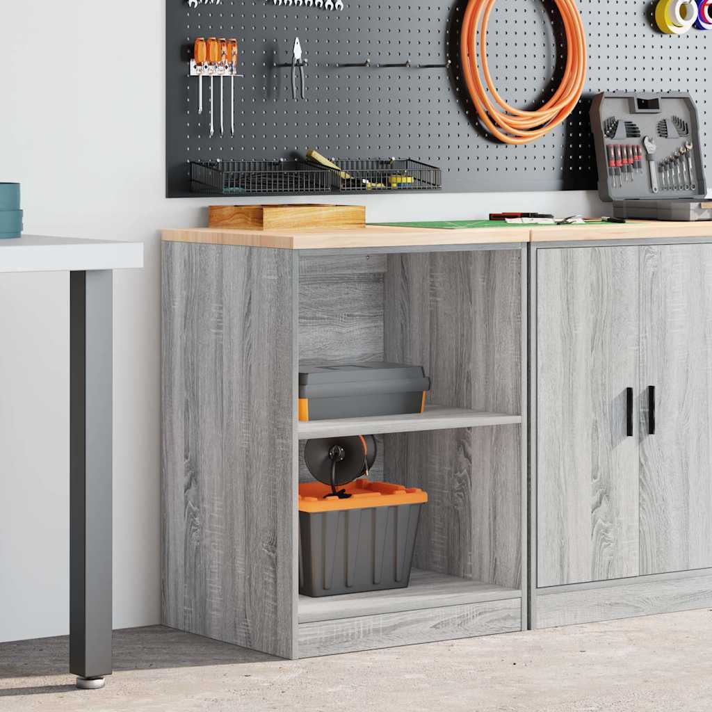 vidaXL Garagekast 60x51x85 cm massief grenenhout grijs sonoma afbeelding
