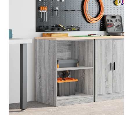 vidaXL Garage Storage Cabinet Grey Sonoma 60x51x85 cm Solid Wood Pine