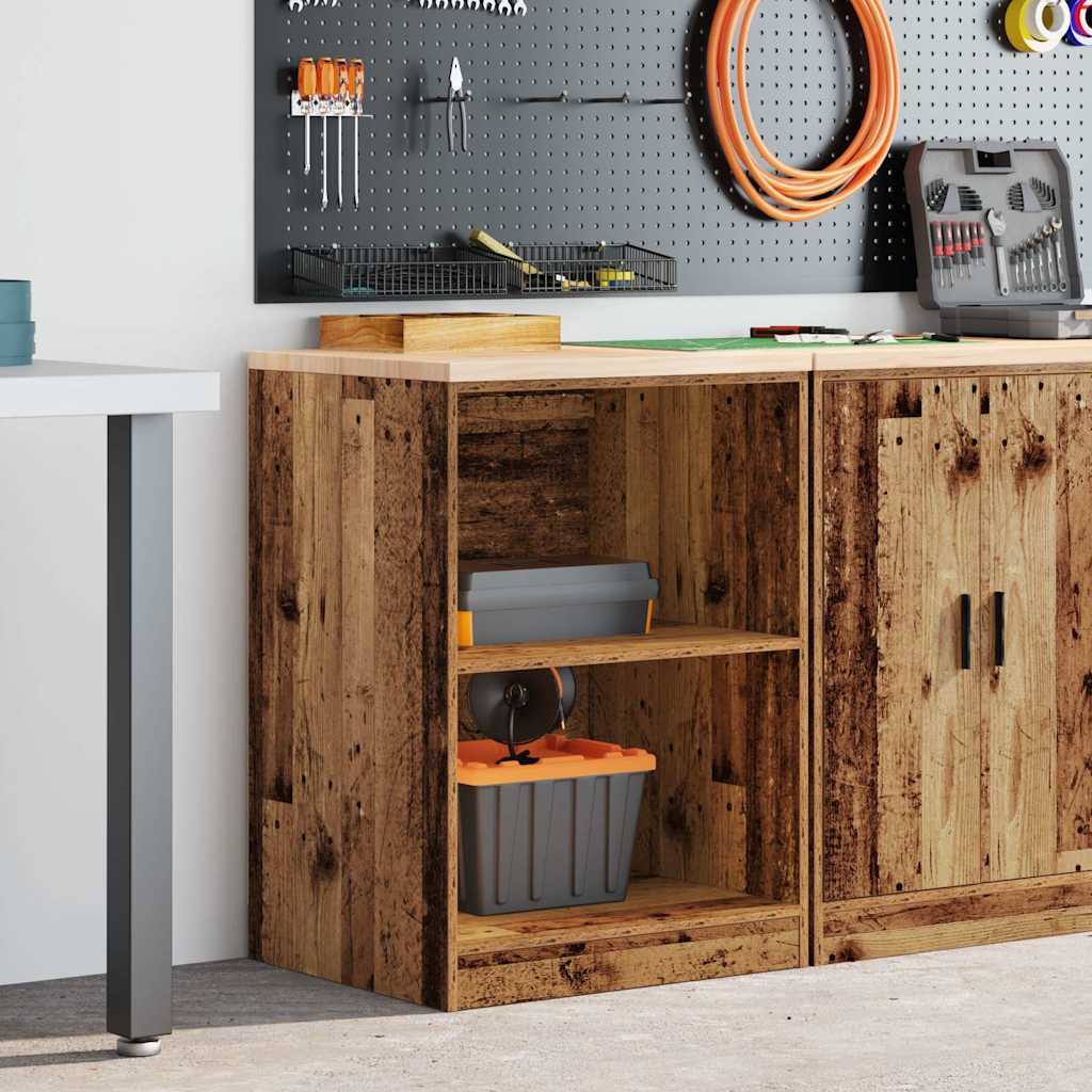 vidaXL Garagekast 60x51x85 cm massief grenenhout oud hout afbeelding